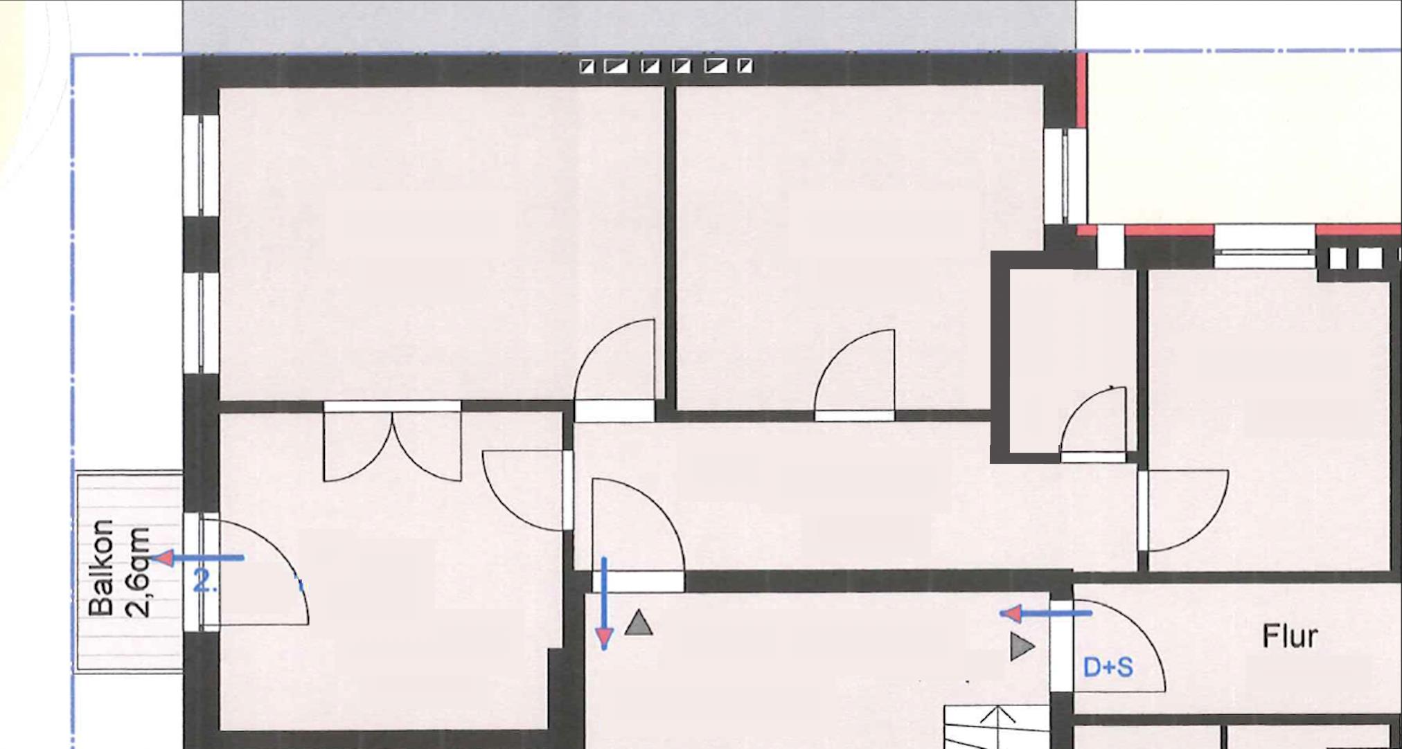 Grundriss 2. Obergeschoss links, Weckmannweg 6